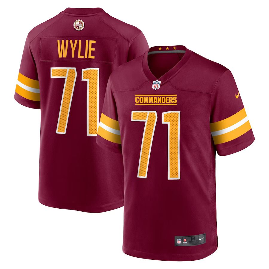 Men Washington Commanders #71 Andrew Wylie Nike Burgundy Game Player NFL Jersey->customized nfl jersey->Custom Jersey